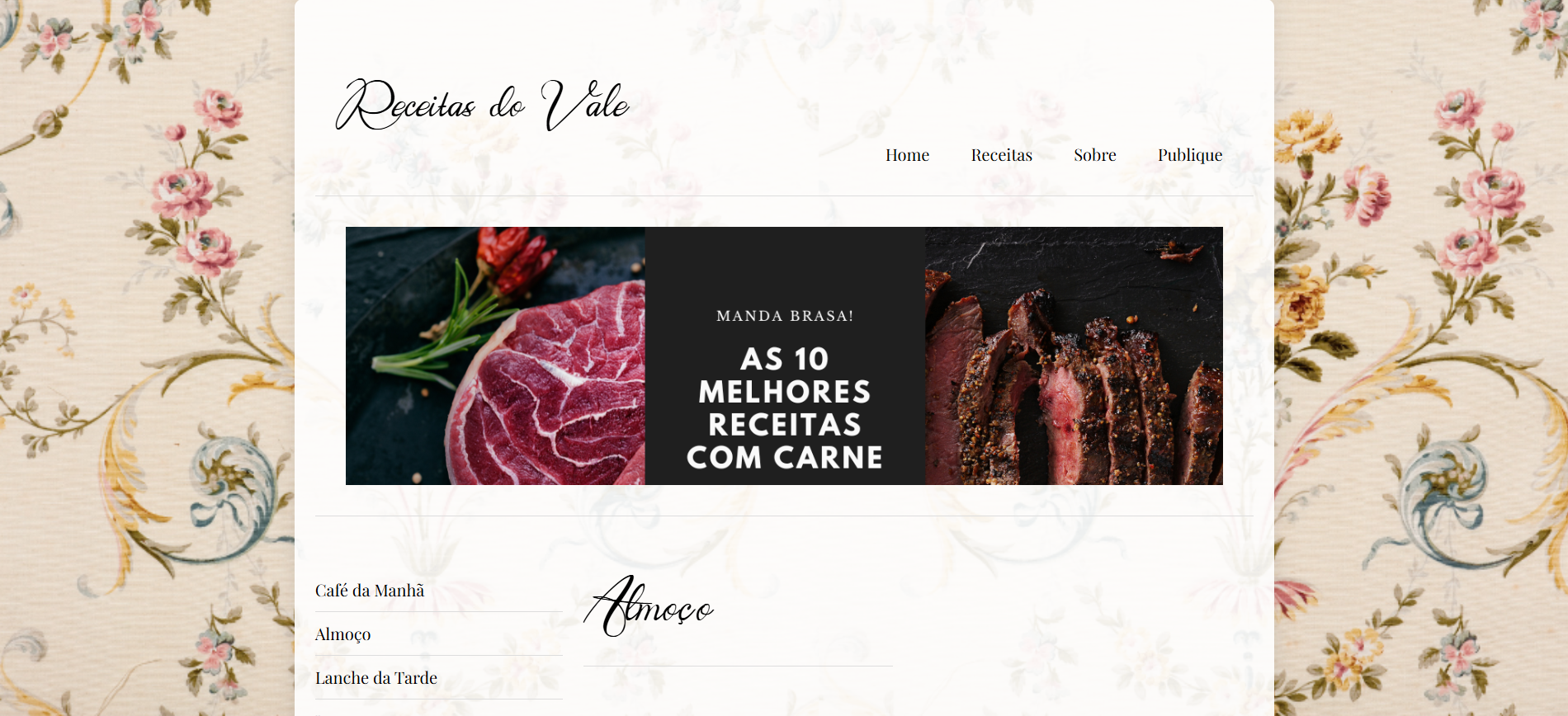 Exemplo de site criado pela Marquisa